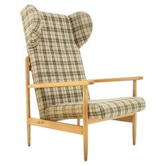 1960s Rare Mid-Century Modern Beeche Wing Armchair by ÚLUV, Czechoslovakia