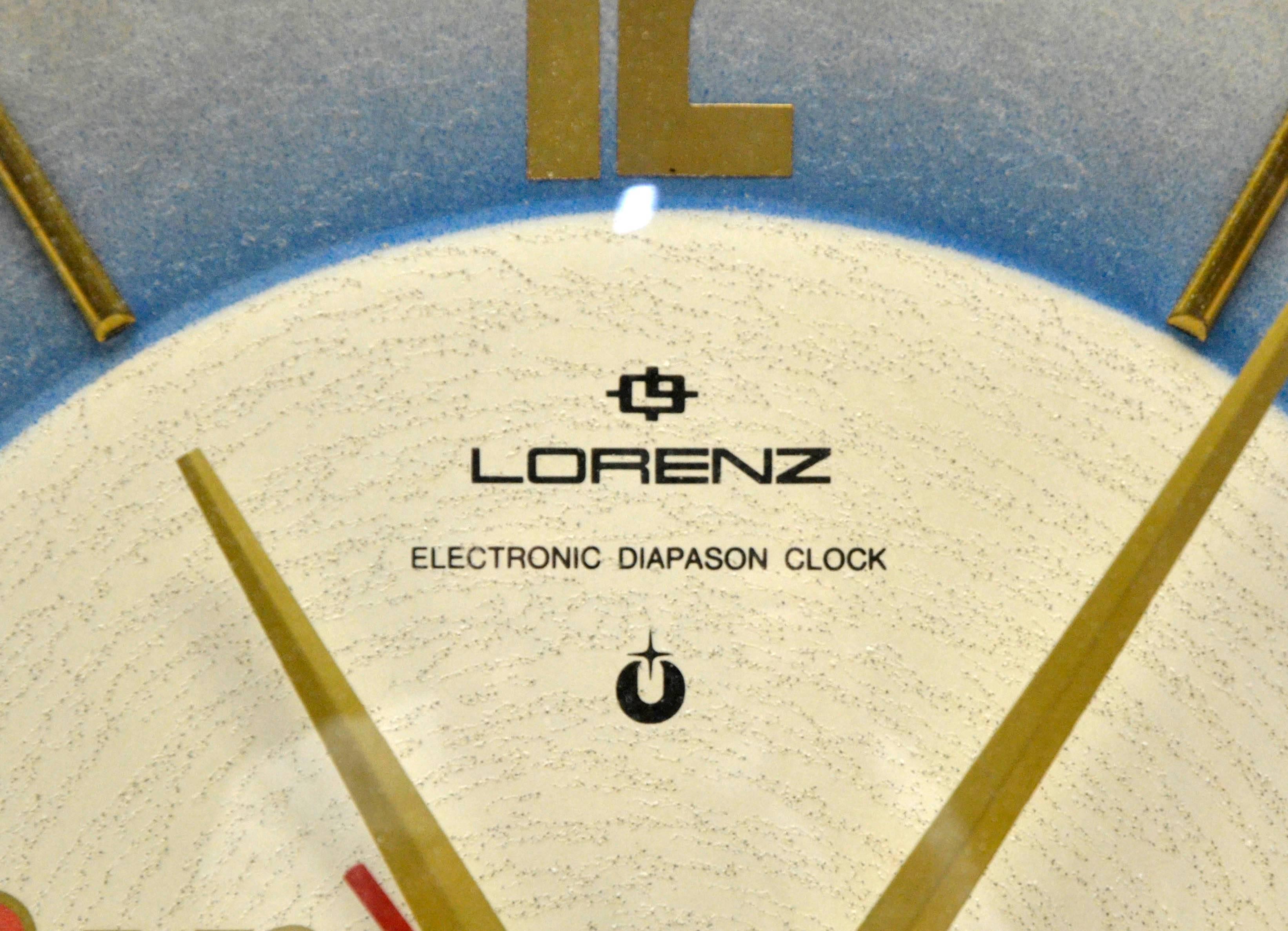 Mid-Century Modern 1960s Rare Un Campari Logo Advertising Clock Made by Italian Watchmaker Lorenz