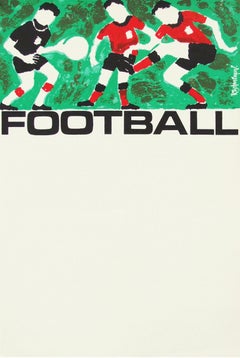 1960s Rare Vintage British Transport Soccer Football Poster by Royston Cooper
