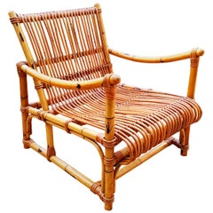 Poltrona in rattan anni '60, Italia