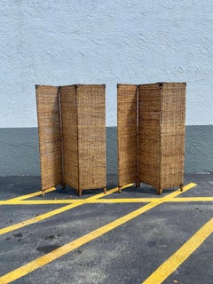 1960s Rattan Screen Panels Room Divider, Set of 2