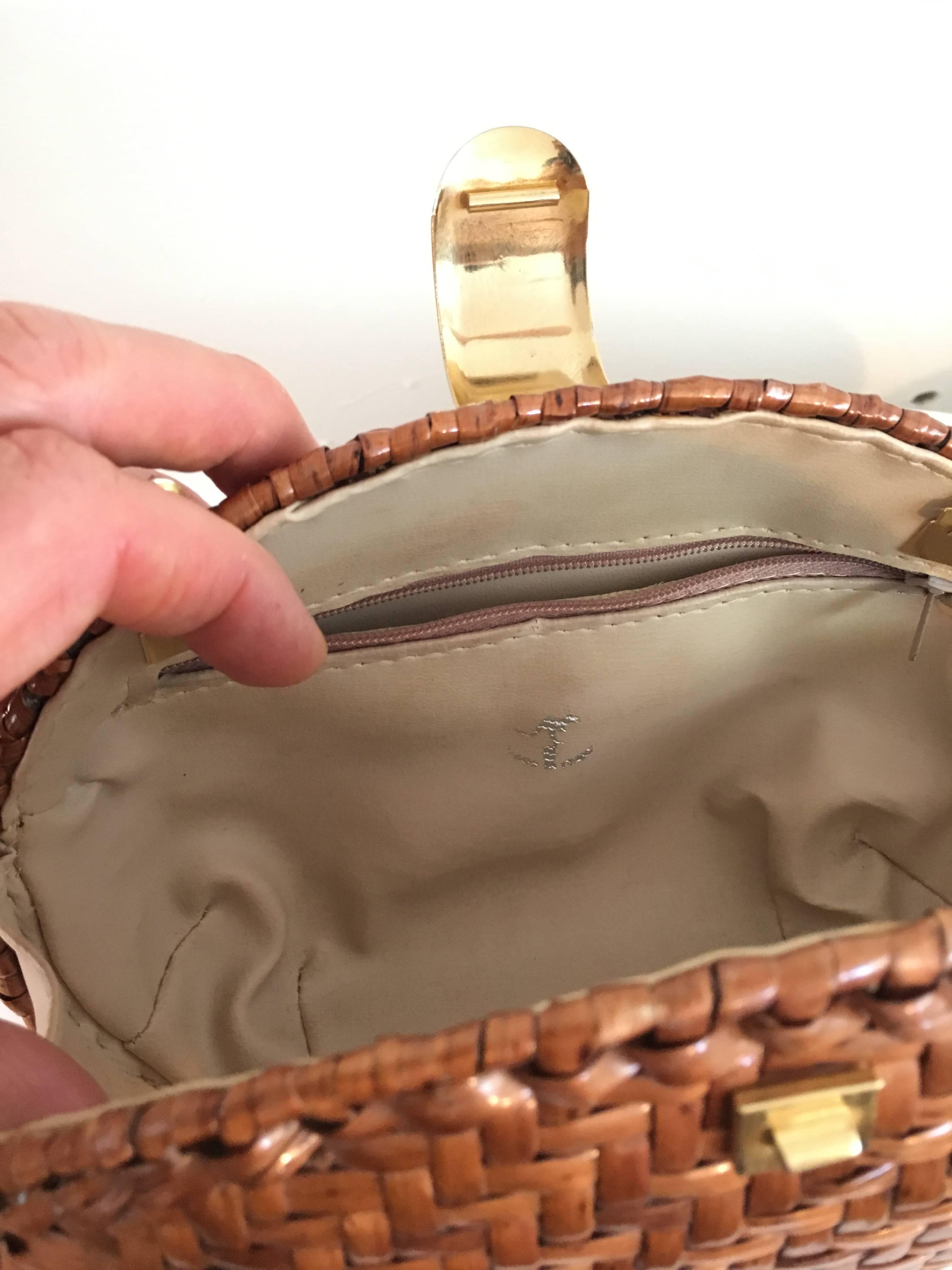 Rattan Shoulder Handbag / Clutch made in Italy, 1960s   5