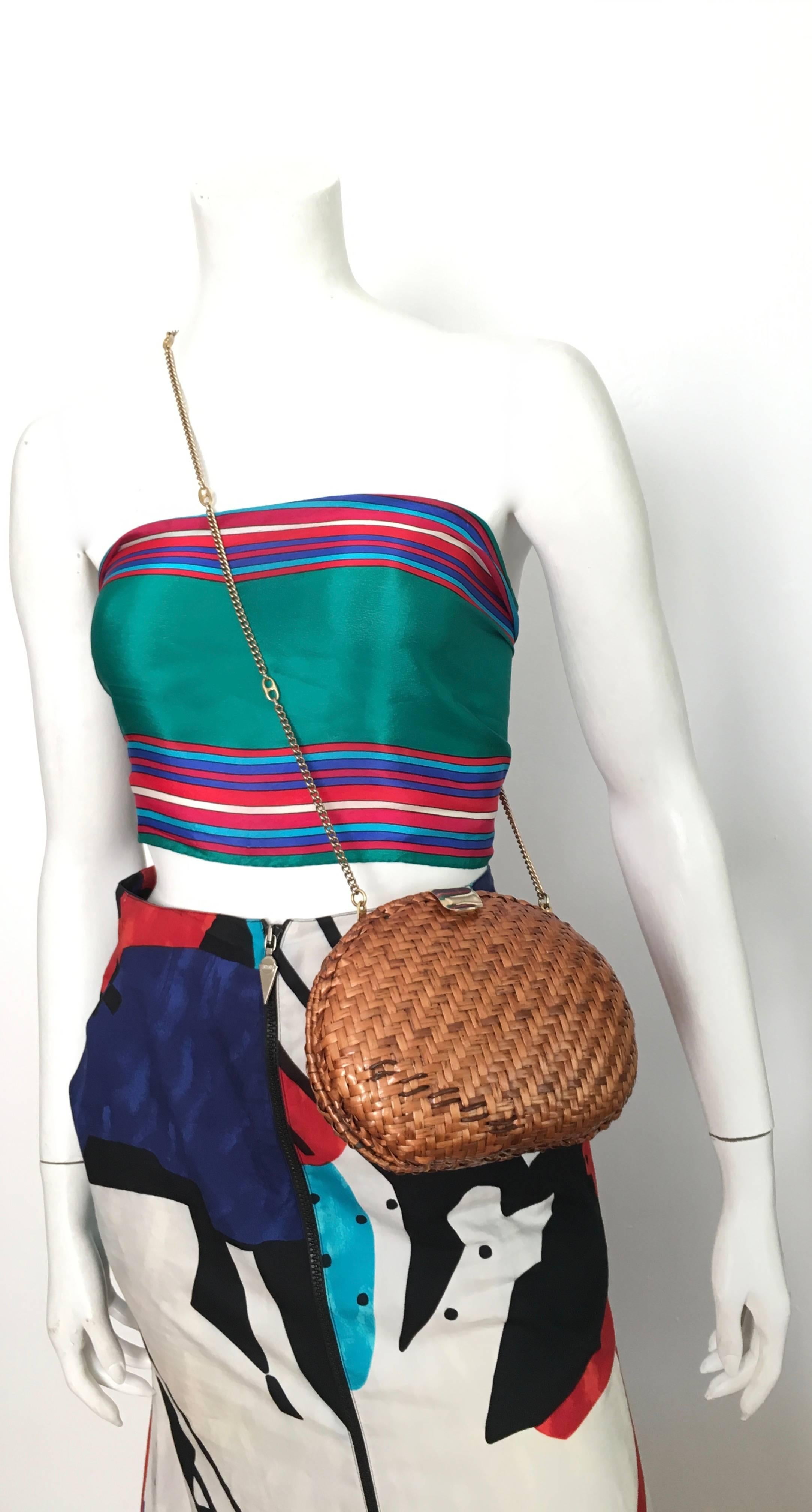 Rattan Shoulder Handbag / Clutch made in Italy, 1960s 8