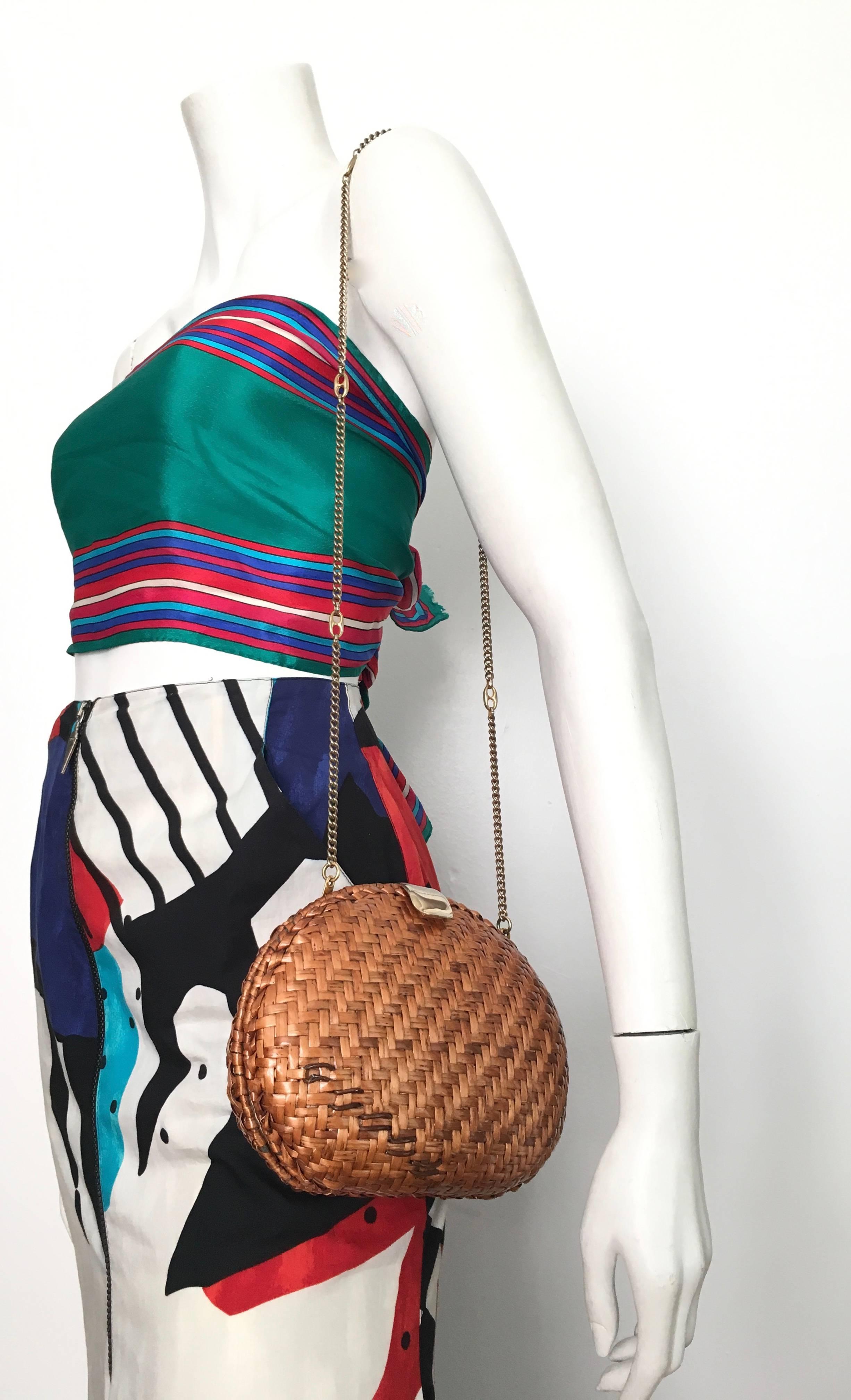 Rattan Shoulder Handbag / Clutch made in Italy, 1960s 1