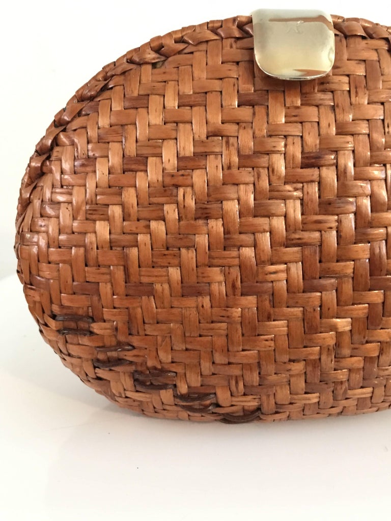 Rattan Shoulder Handbag / Clutch made in Italy, 1960s at 1stDibs made