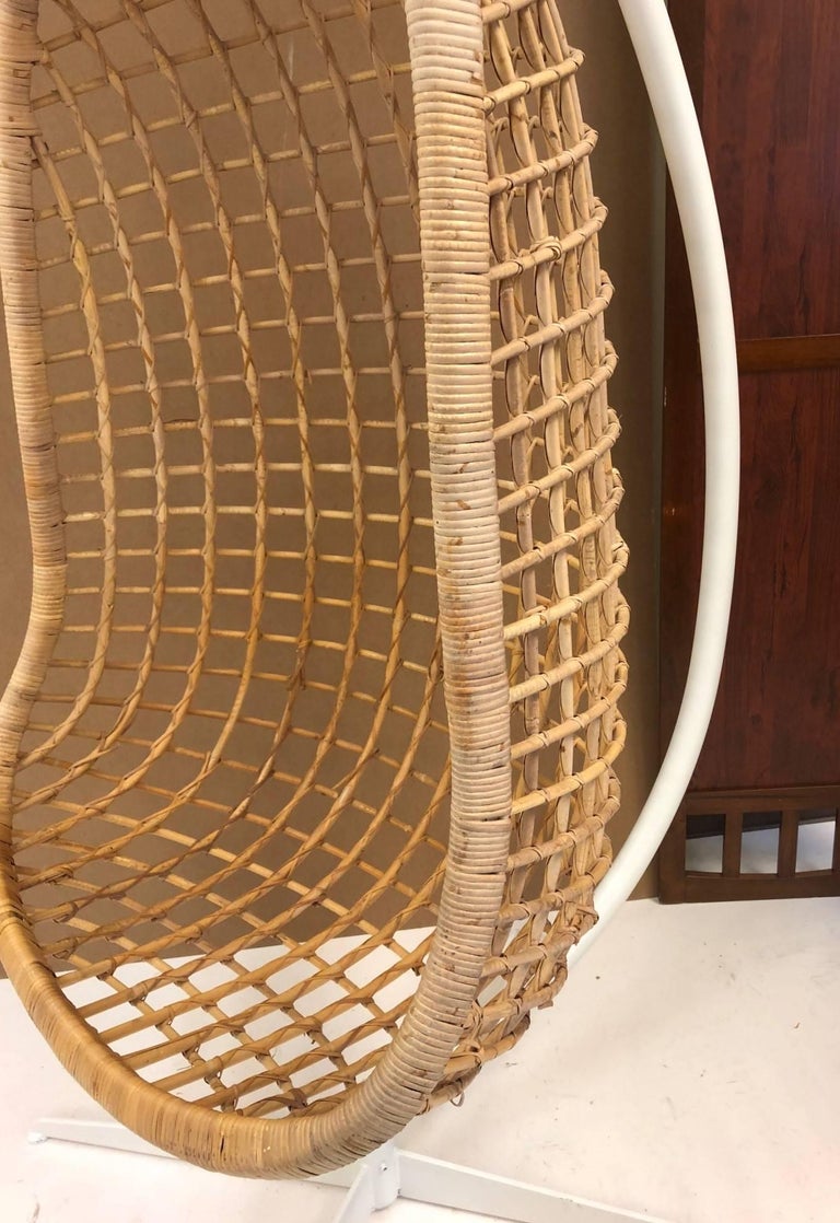 1960s Rattan Swing Chair For Sale at 1stdibs