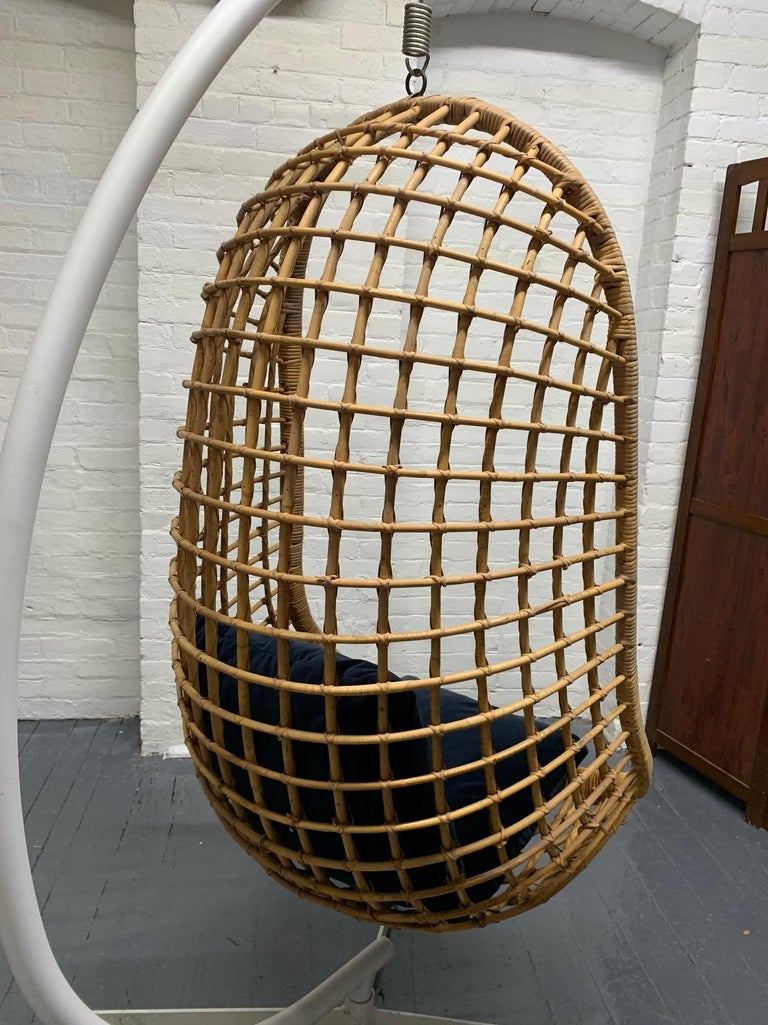 1960s Rattan Swing Chair For Sale at 1stDibs