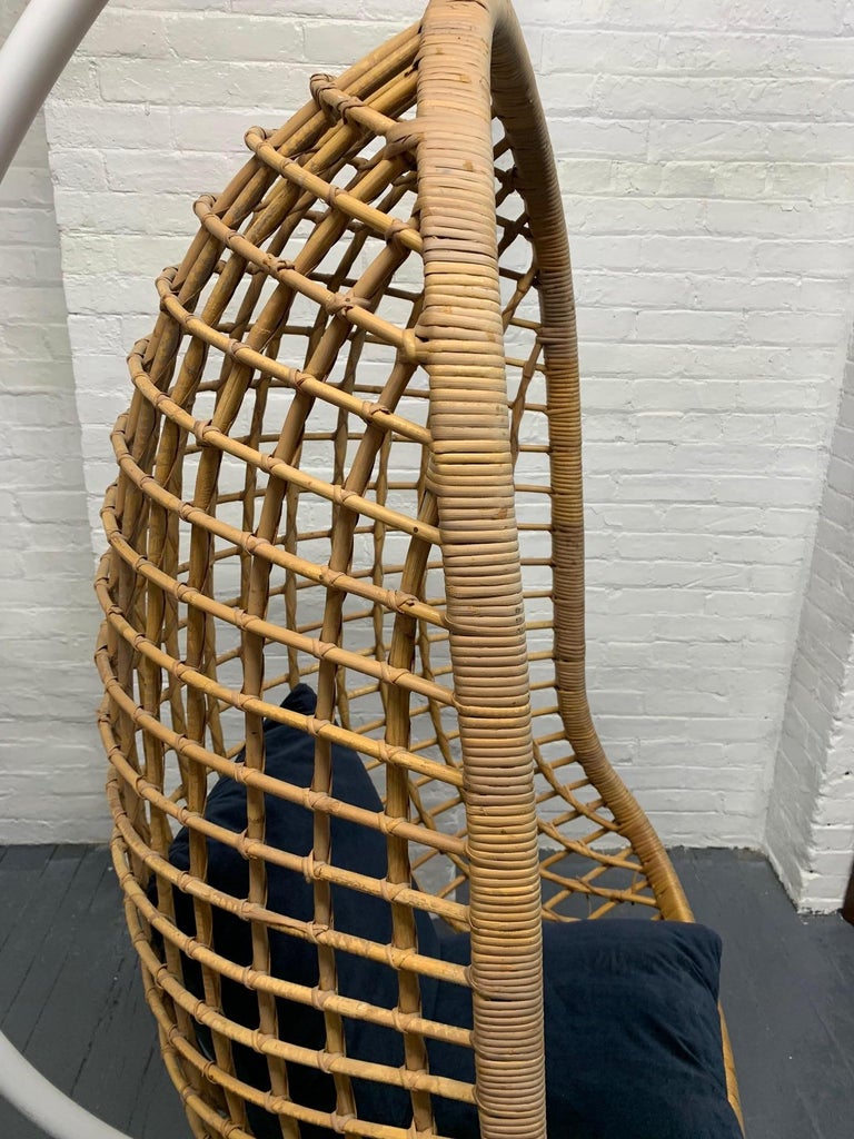1960s Rattan Swing Chair For Sale at 1stDibs