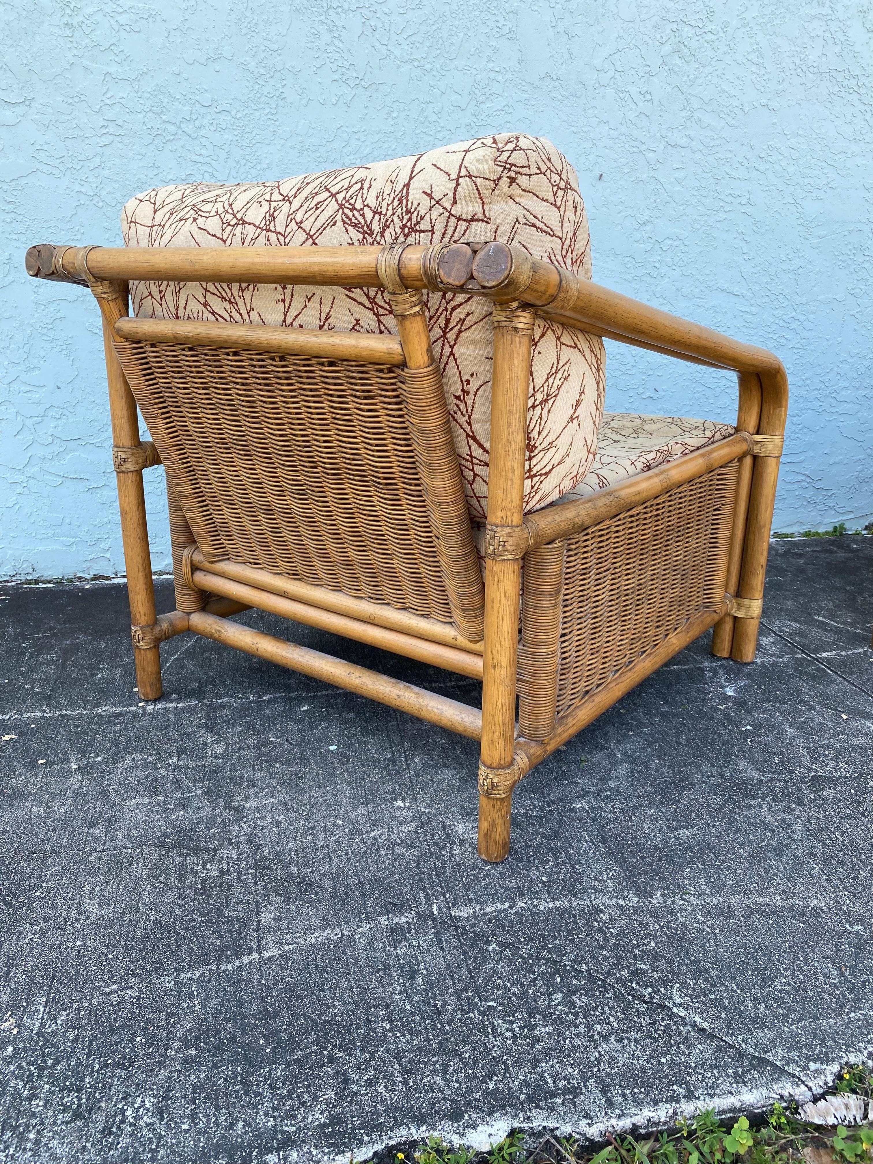 1960s Rattan Wicker McGuire Reclined Club Chairs, Set of 2 For Sale 3