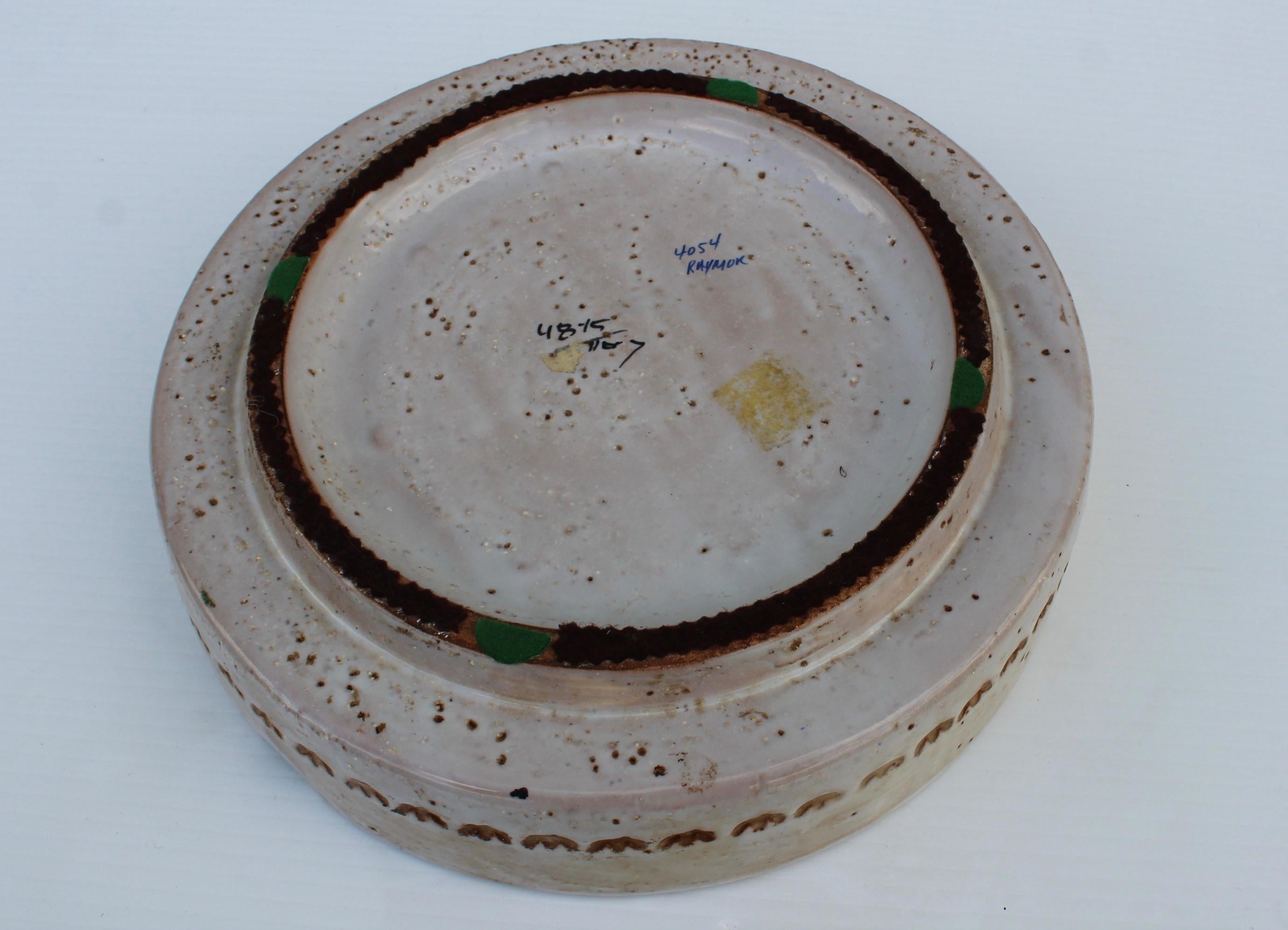 1960's Raymor Large Pottery Ashtray For Sale 2