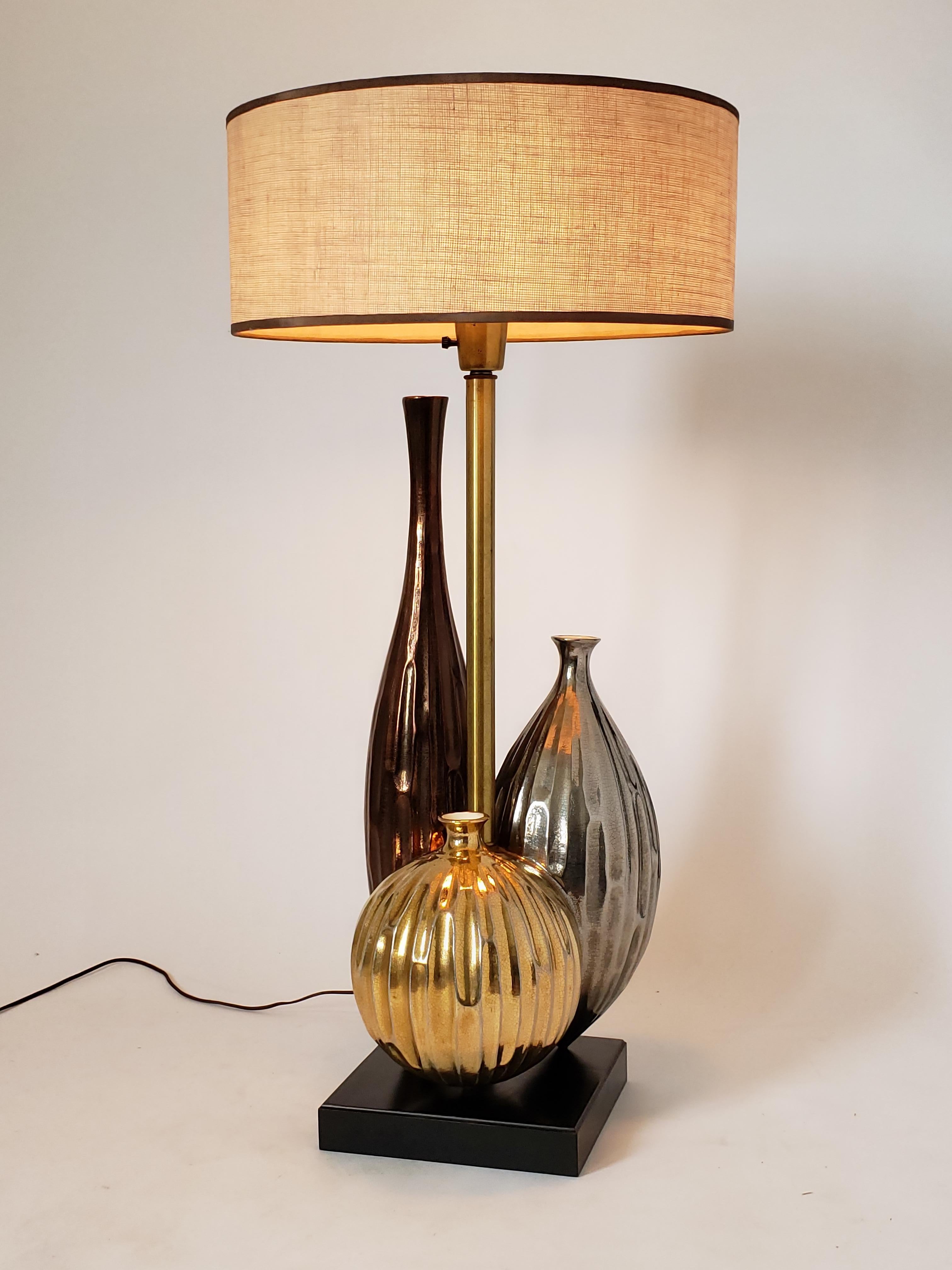 American 1960s Huge Raymor  Ceramic Table Lamp, USA For Sale