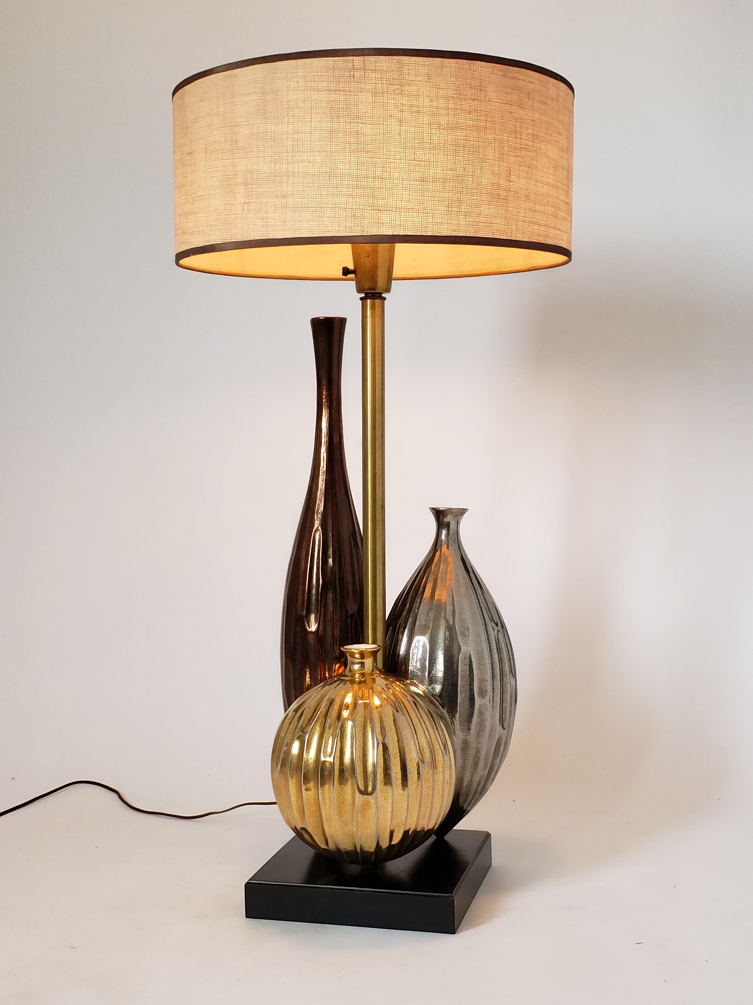 Glazed 1960s Huge Raymor  Ceramic Table Lamp, USA For Sale