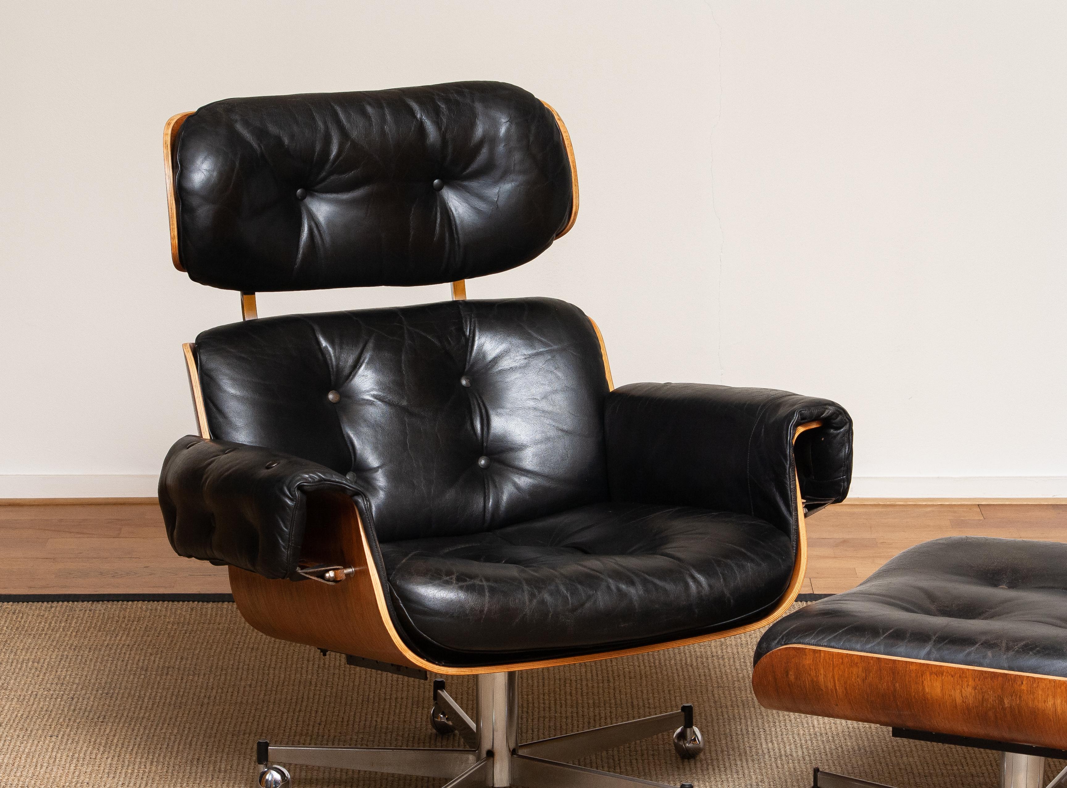 1960's Recliner / Swivel Chair and Matching Ottoman by Martin Stoll for Giroflex 4