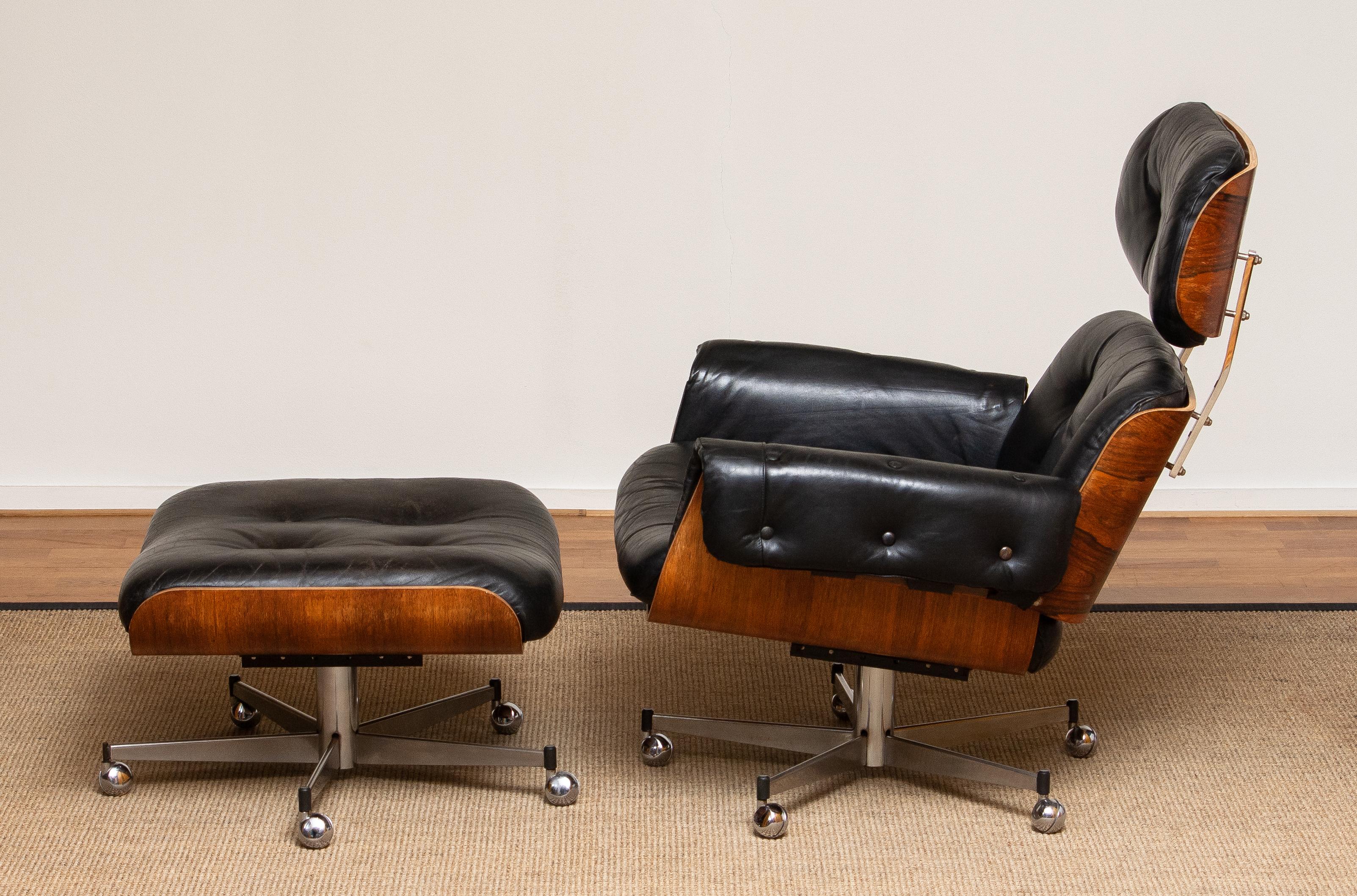 1960's Recliner / Swivel Chair and Matching Ottoman by Martin Stoll for Giroflex 6