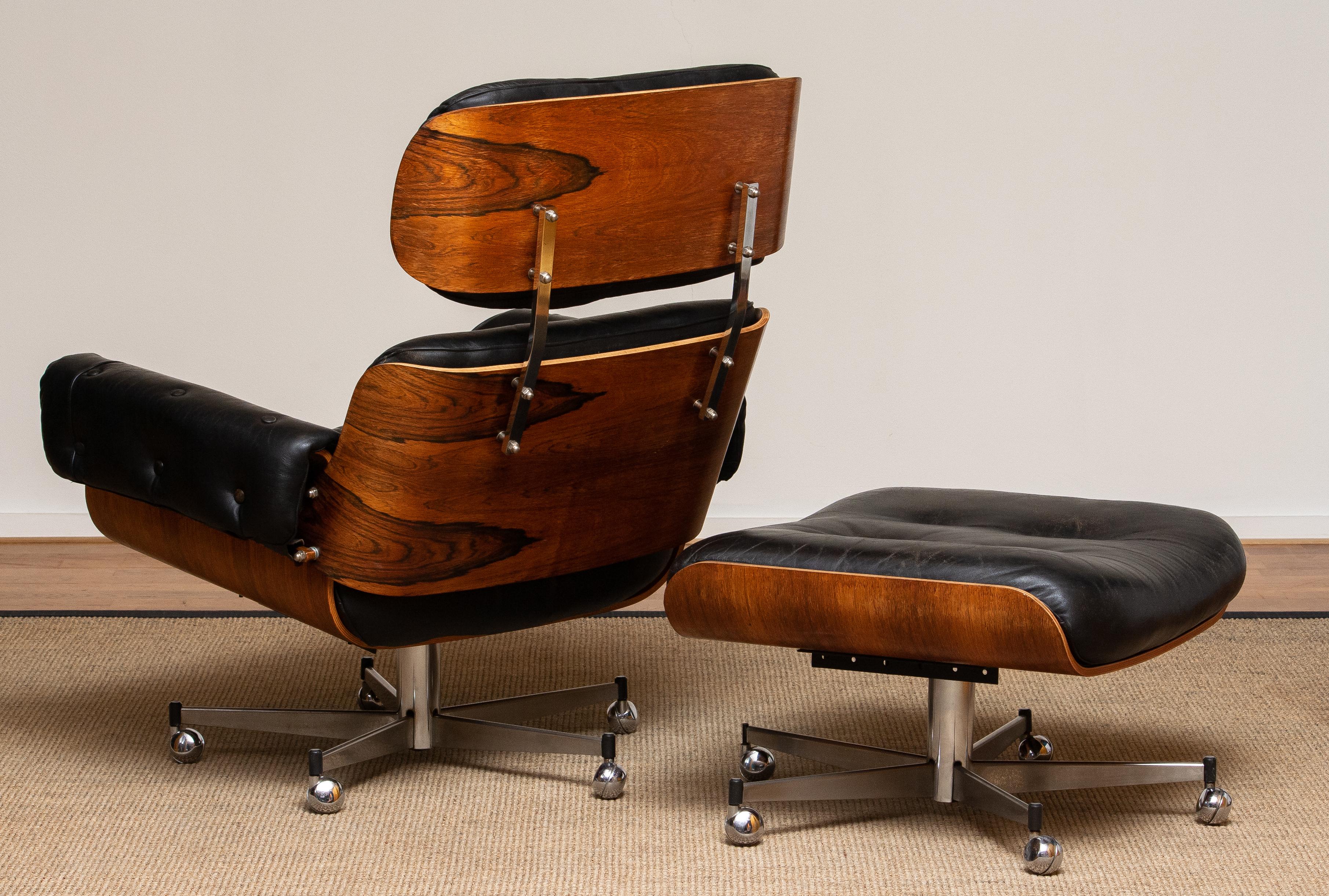 1960's Recliner / Swivel Chair and Matching Ottoman by Martin Stoll for  Giroflex For Sale at 1stDibs