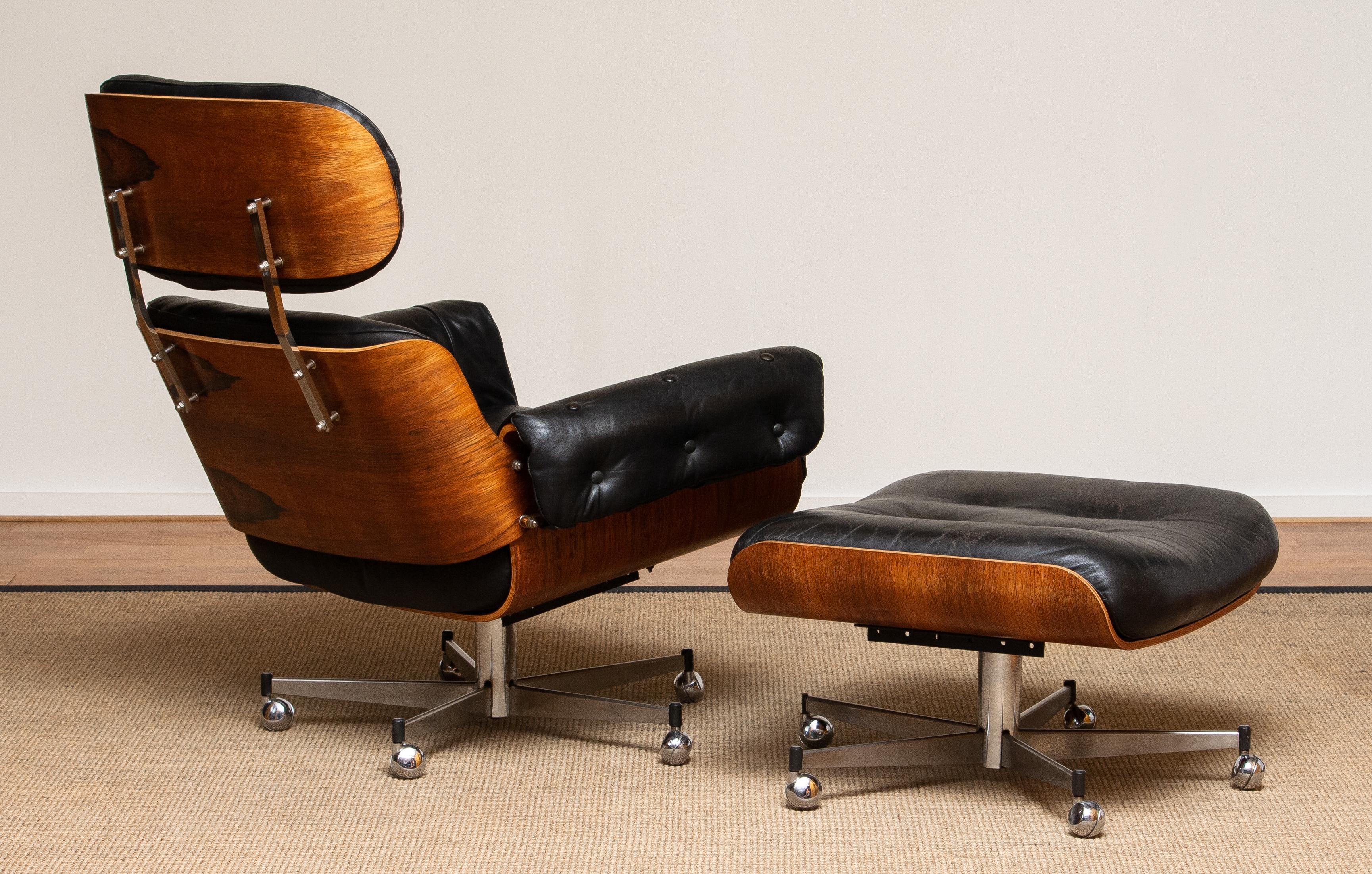 1960's Recliner / Swivel Chair and Matching Ottoman by Martin Stoll for Giroflex 1
