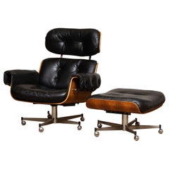 1960's Recliner / Swivel Chair and Matching Ottoman by Martin Stoll for Giroflex