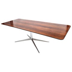 1960s Rectangular Brazilian Jacaranda Wood and Chrome Dining Table by Forma
