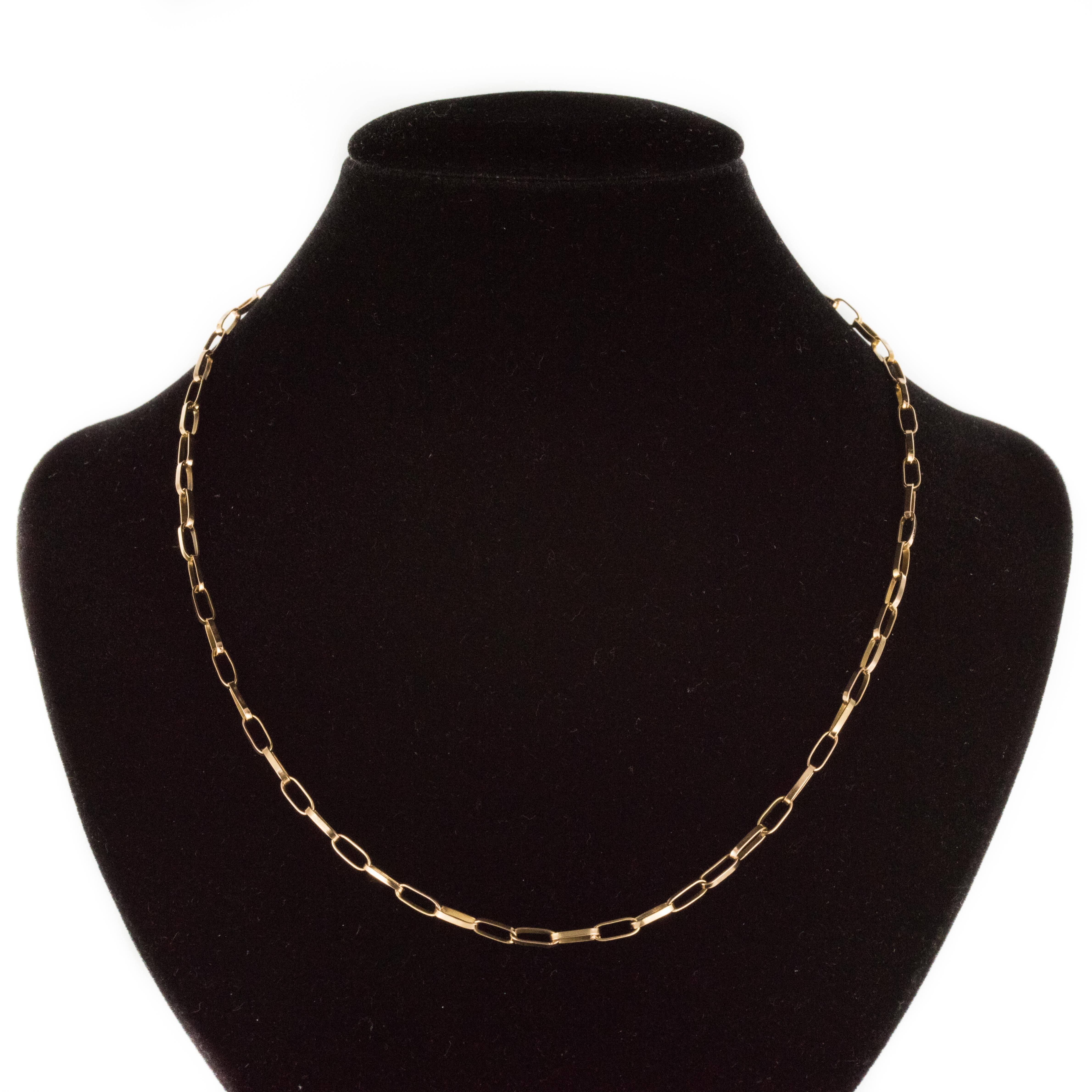 1960s Rectangular mesh 18 Karats Yellow Gold Chain Necklace In Good Condition In Poitiers, FR