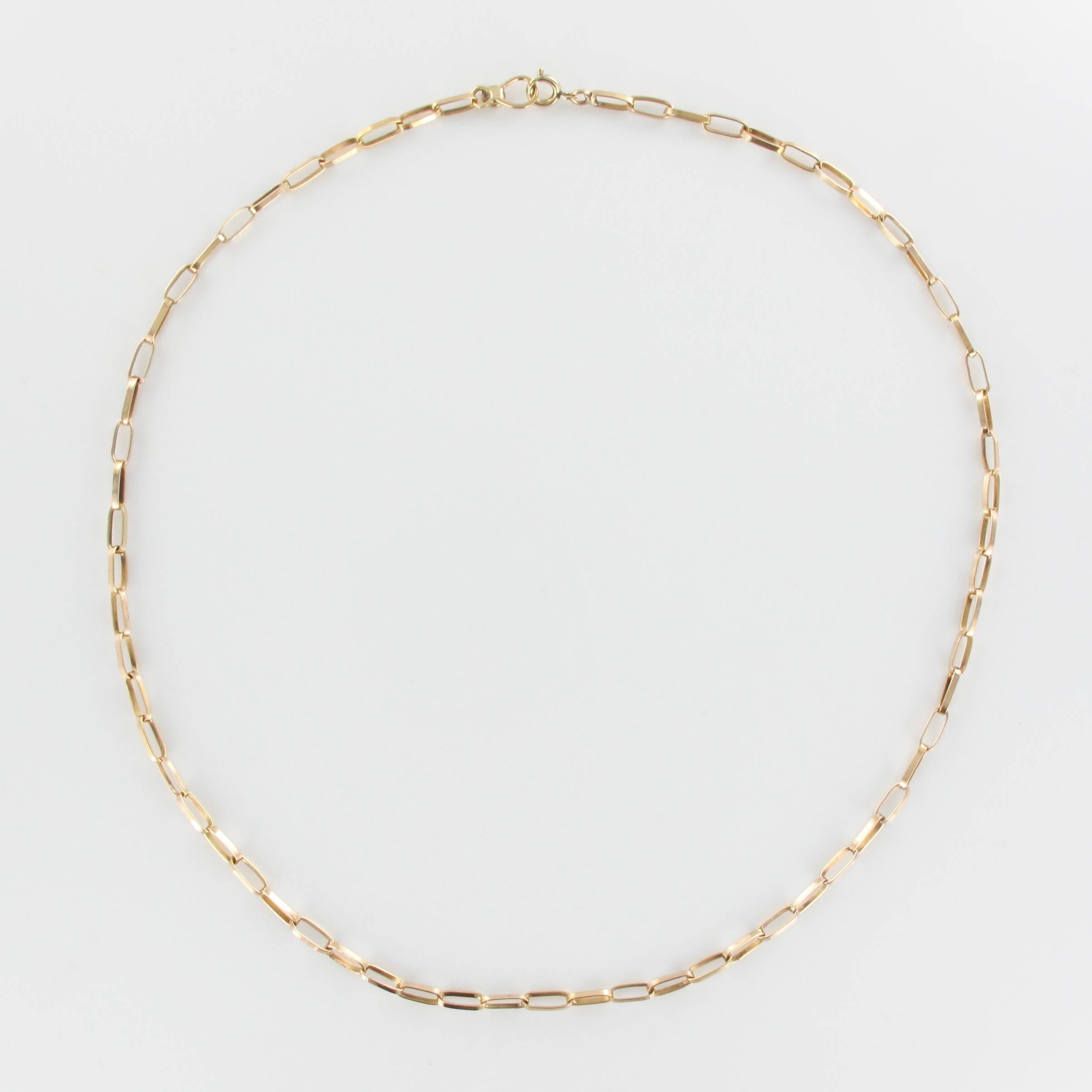 Women's 1960s Rectangular mesh 18 Karats Yellow Gold Chain Necklace