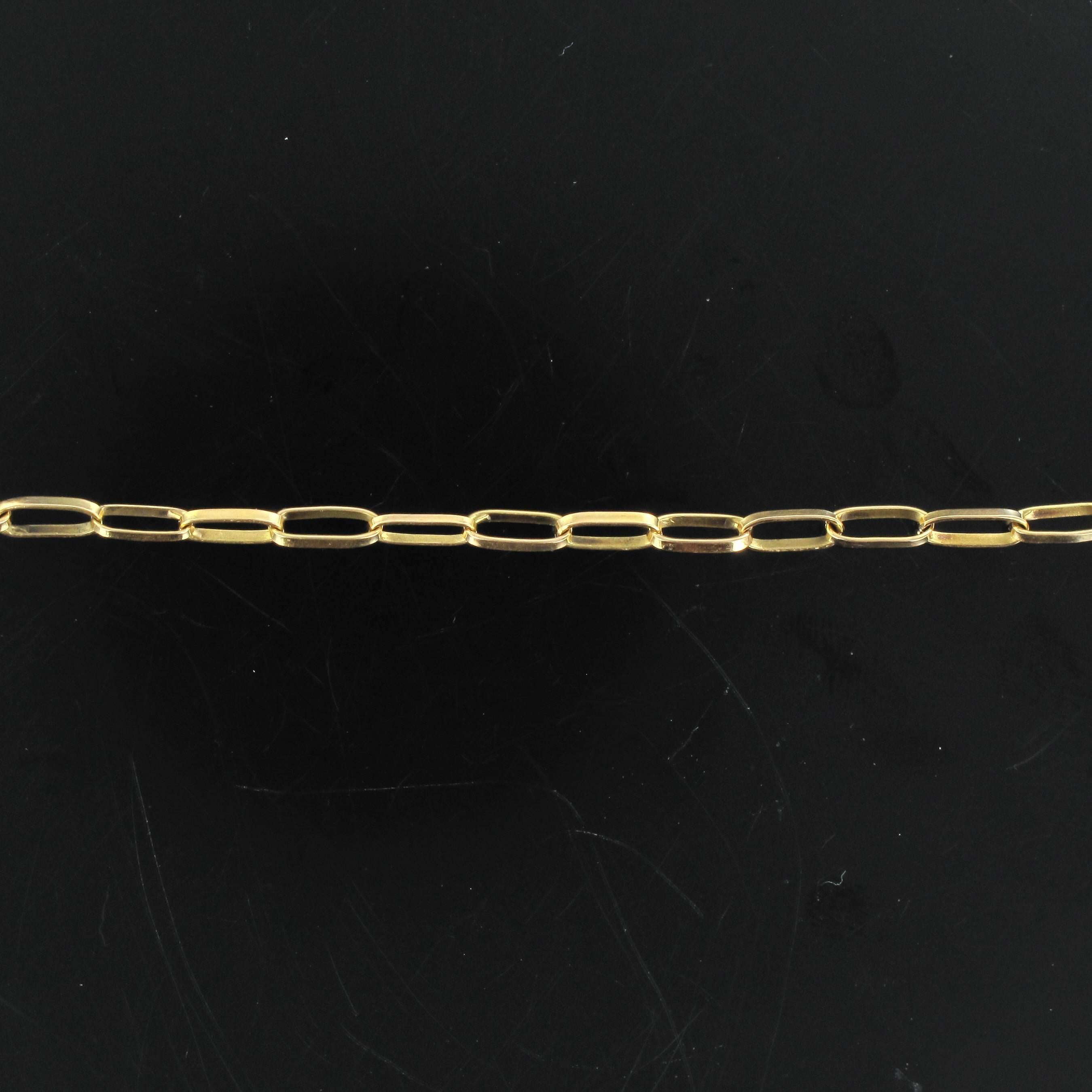 1960s Rectangular mesh 18 Karats Yellow Gold Chain Necklace 1