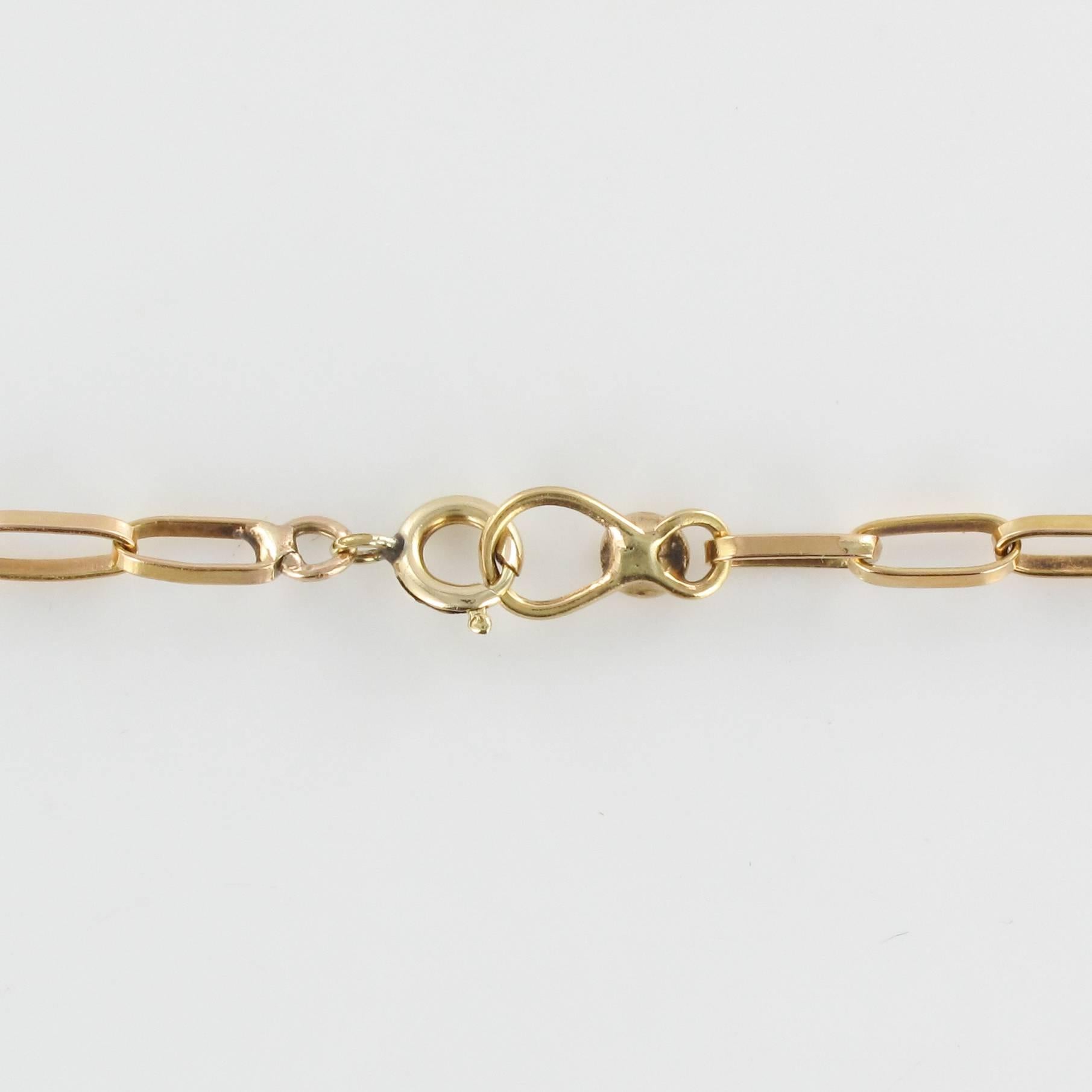 1960s Rectangular mesh 18 Karats Yellow Gold Chain Necklace 2