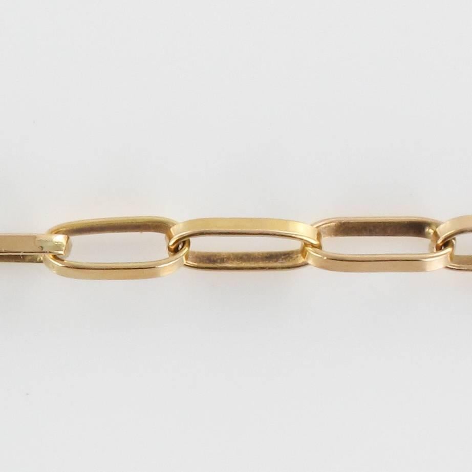 1960s Rectangular mesh 18 Karats Yellow Gold Chain Necklace 3