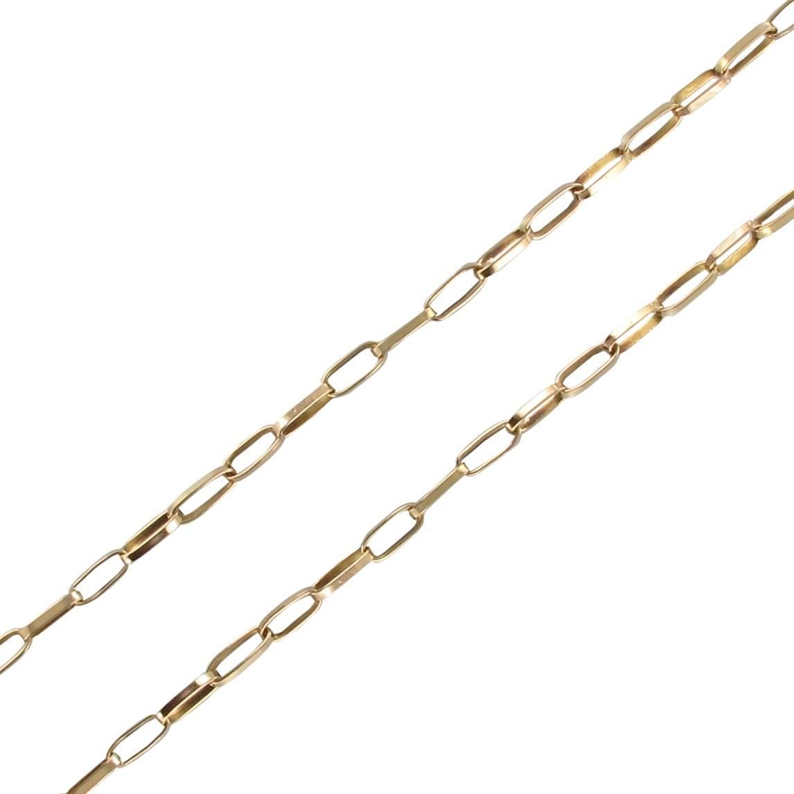 1960s Rectangular mesh 18 Karats Yellow Gold Chain Necklace