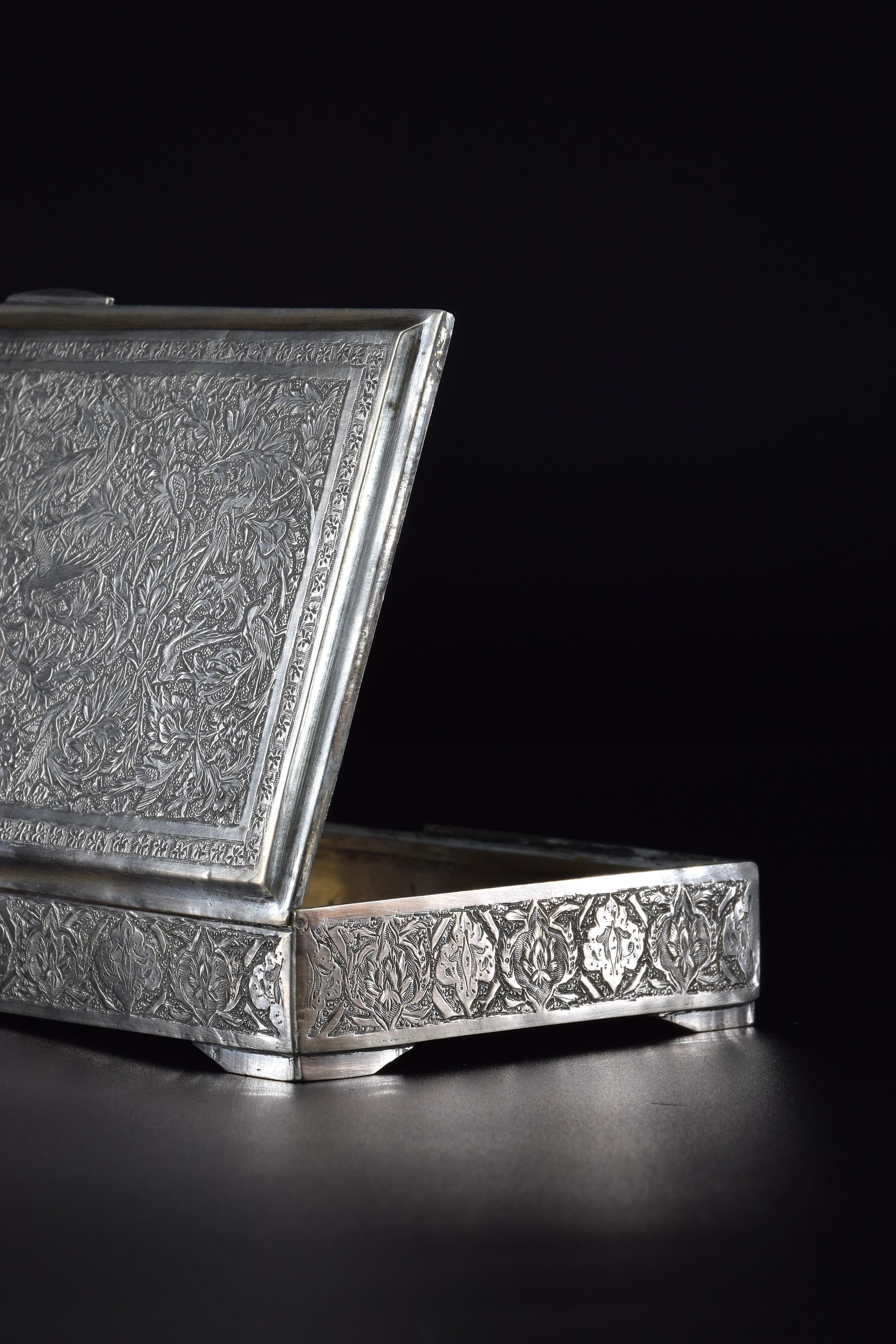 1960s Rectangular Sterling Silver Jewelry Box For Sale 8