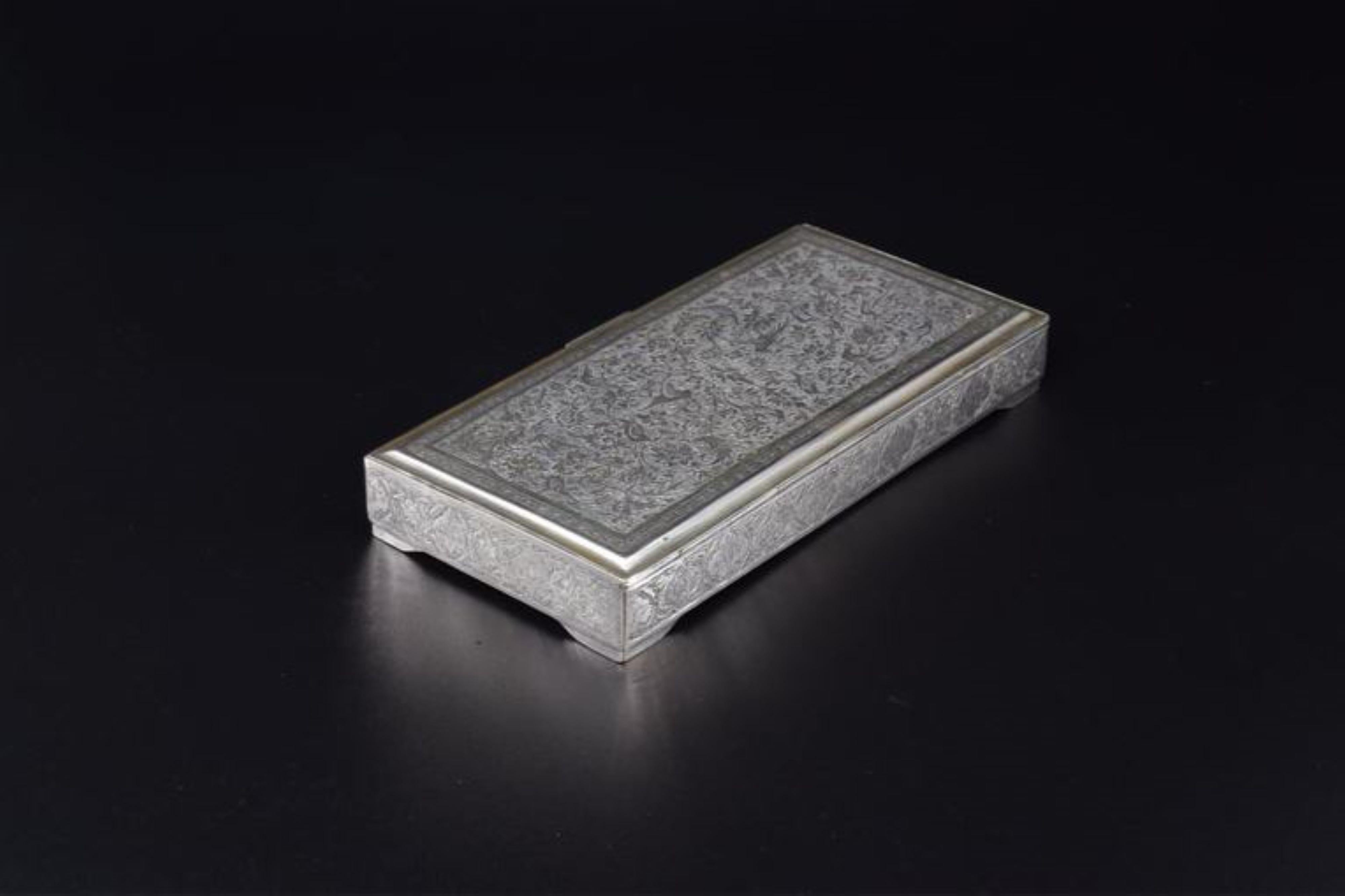 1960s Rectangular Sterling Silver Jewelry Box In Good Condition For Sale In Paris, FR