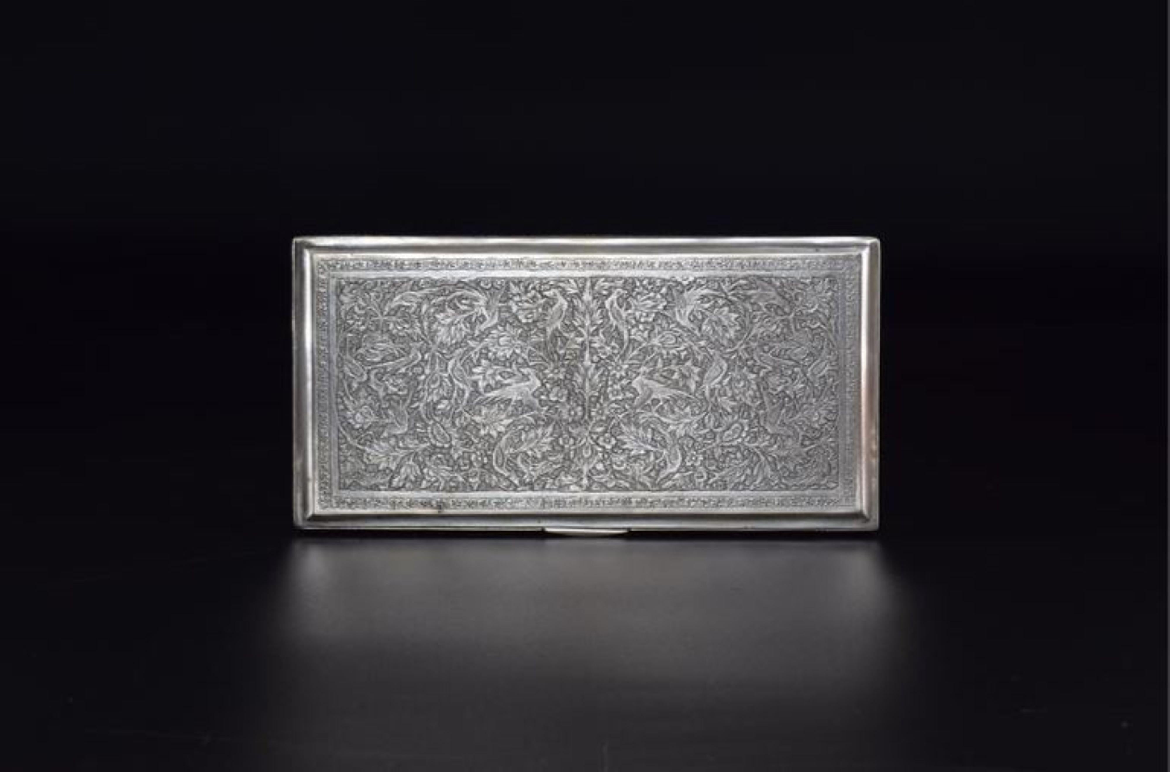 1960er Jahre Rechteckige Schmuckschatulle aus Sterling Silber (Mitte des 20. Jahrhunderts) im Angebot