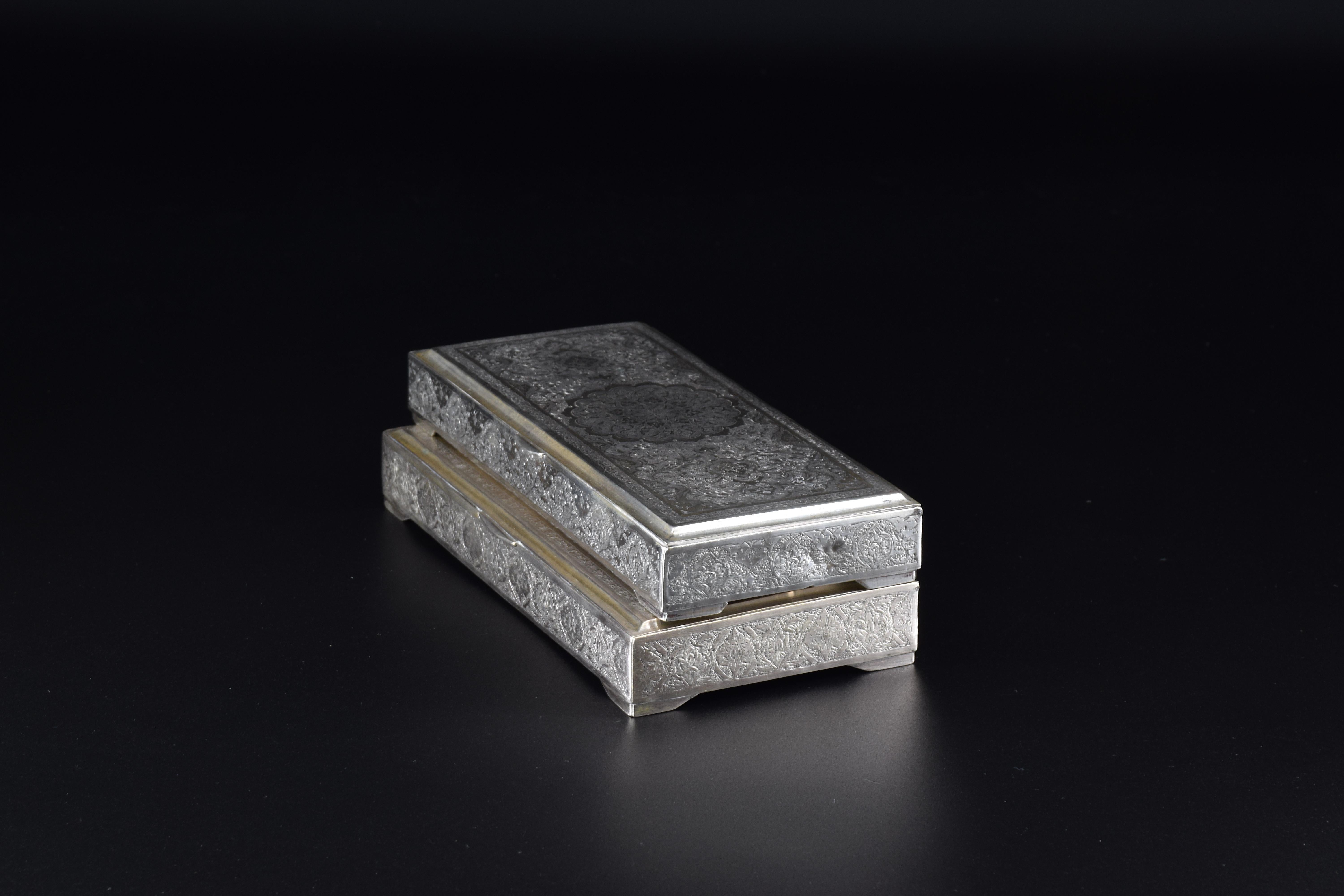 1960s Rectangular Sterling Silver Jewelry Box For Sale 3