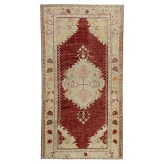 1960s Red & Beige Vintage Turkish Rug 2'8" x 4'10"