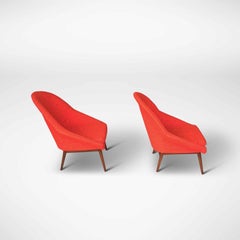 1960s Red Bucket Seats or Armchairs