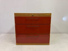 1960s Red Chest of Drawers with Pull Out Slide by Heals