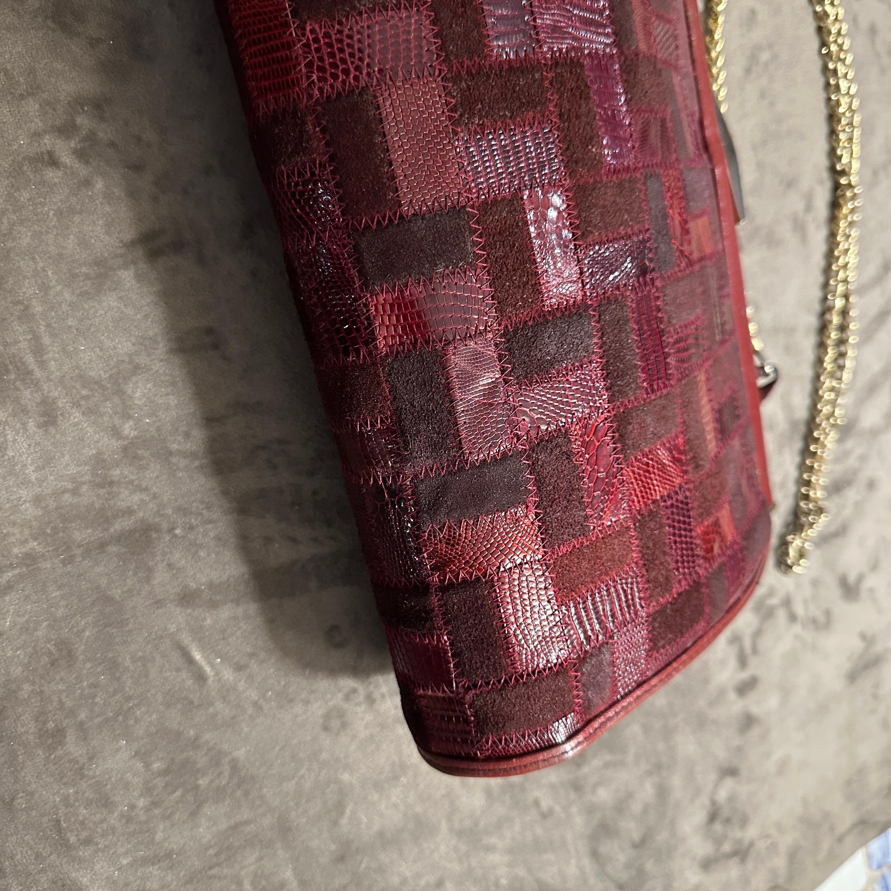 1960s Red Leather and Brass Shoulder-Bag by Niki Milano For Sale 1