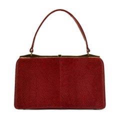 1960s Red Lizard Leather Bag by Riviera
