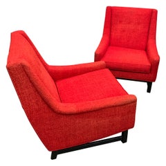 rote Lounge-Stühle aus den 1960er Jahren