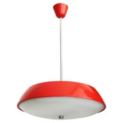 1960's Red Mid Century Ceiling Lamp by Josef Hurka for Napako