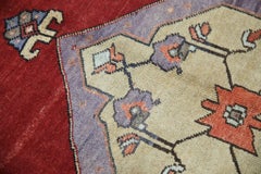 Tappeto vintage turco anni '60 rosso multicolore 4'11" x 9'2"