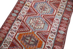 1960s Red Multicolor Vintage Turkish Runner 2'9" x 12'10"