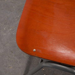 1960s Red Stacking School, University Dining Chair, Set of Six