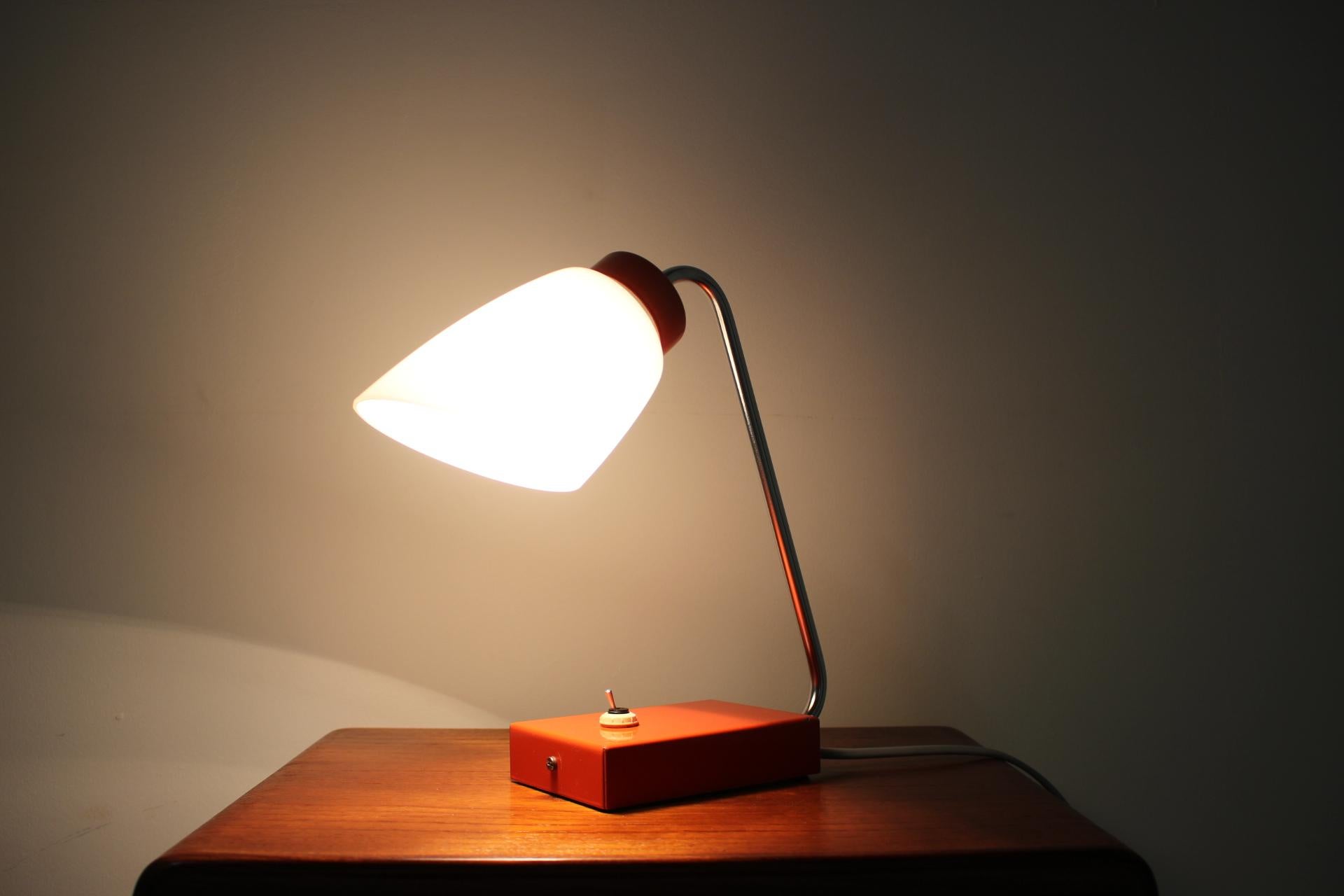 1960s Red Table Lamp by Lidokov, Czechoslovakia 3