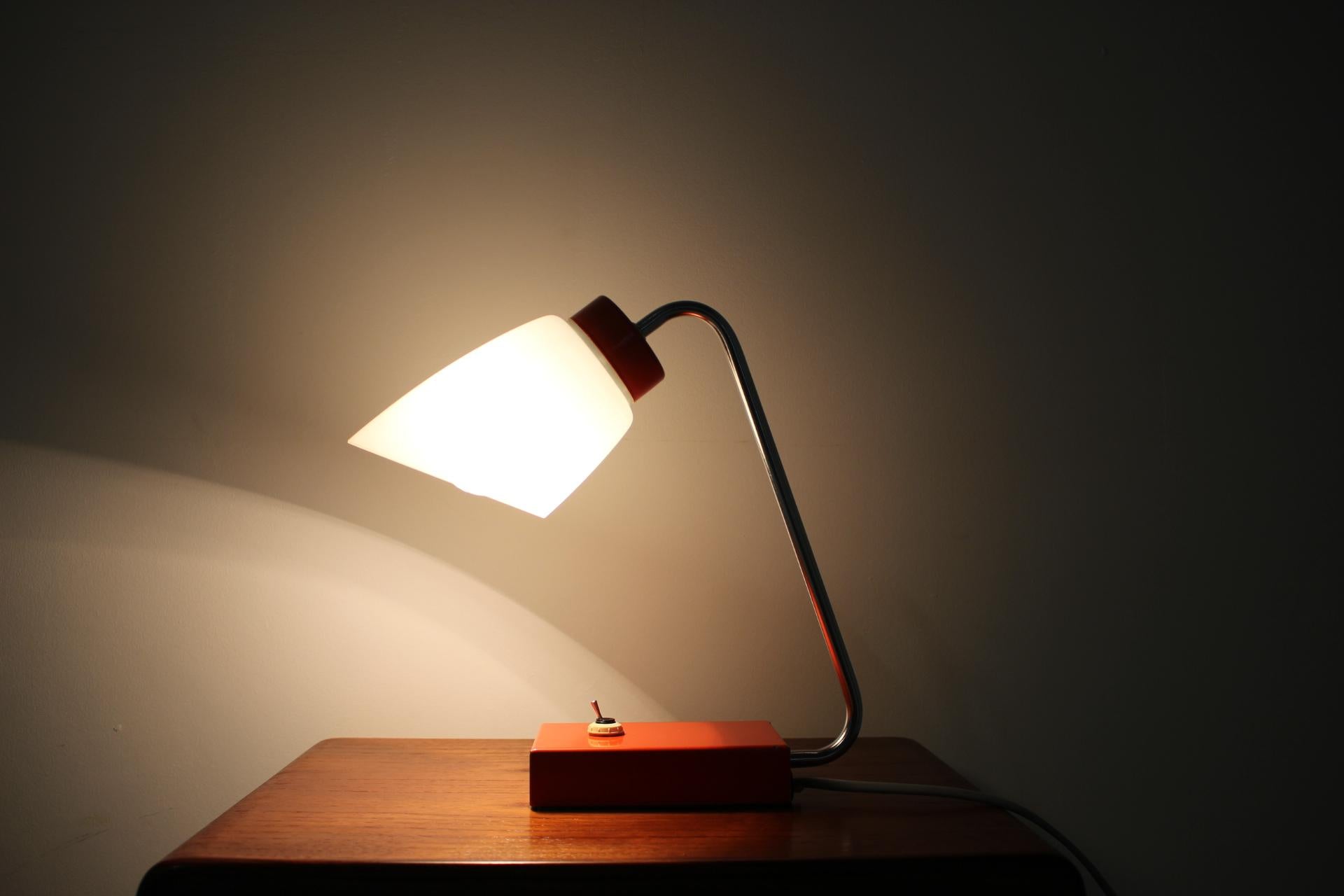 1960s Red Table Lamp by Lidokov, Czechoslovakia 4
