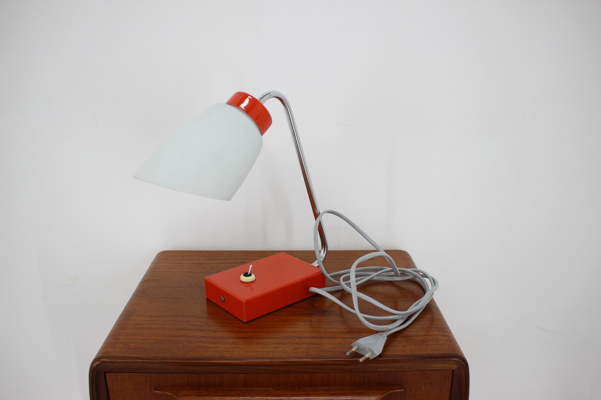 Mid-Century Modern 1960s Red Table Lamp by Lidokov, Czechoslovakia