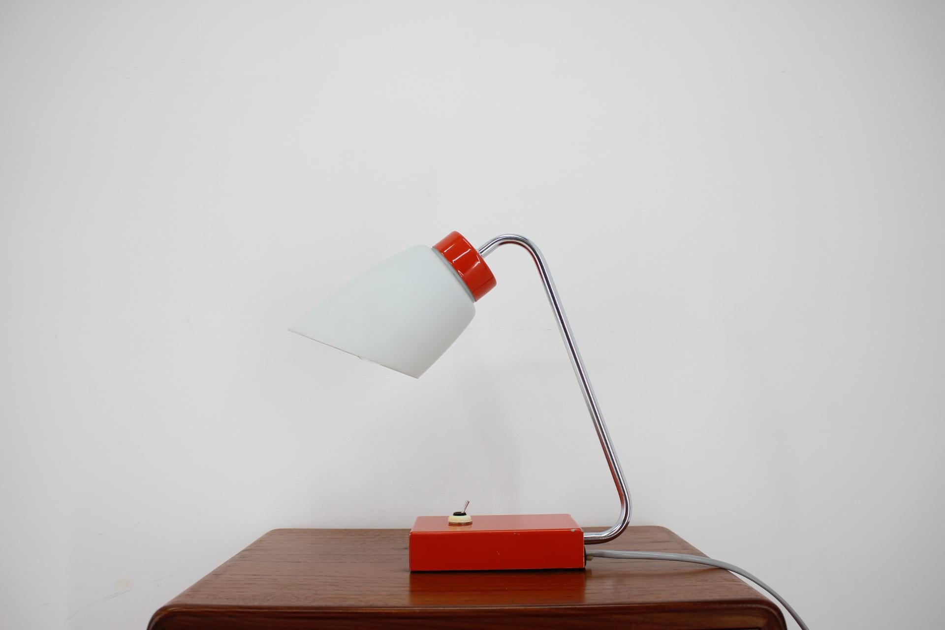 Lacquered 1960s Red Table Lamp by Lidokov, Czechoslovakia