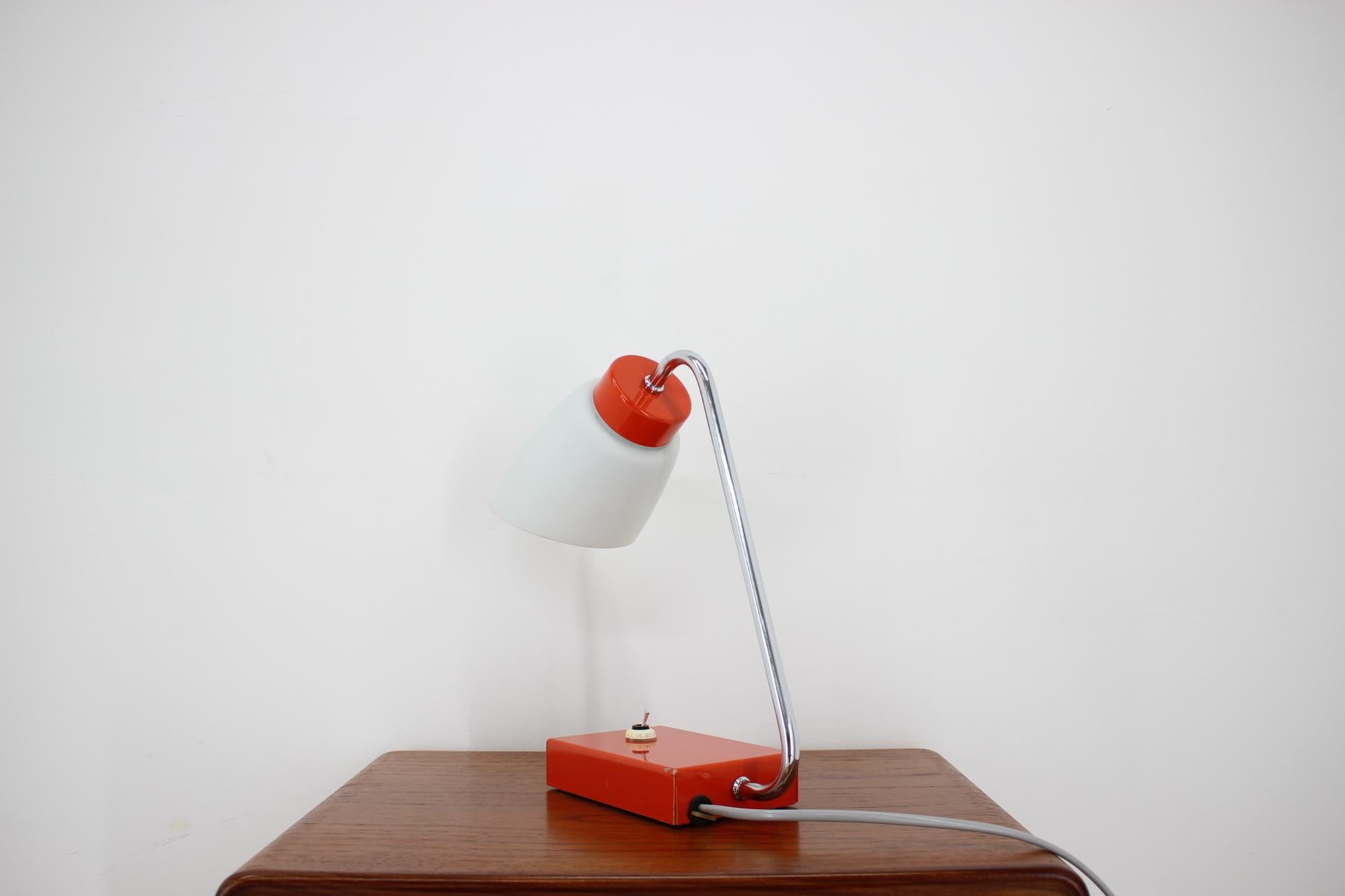1960s Red Table Lamp by Lidokov, Czechoslovakia In Good Condition In Praha, CZ