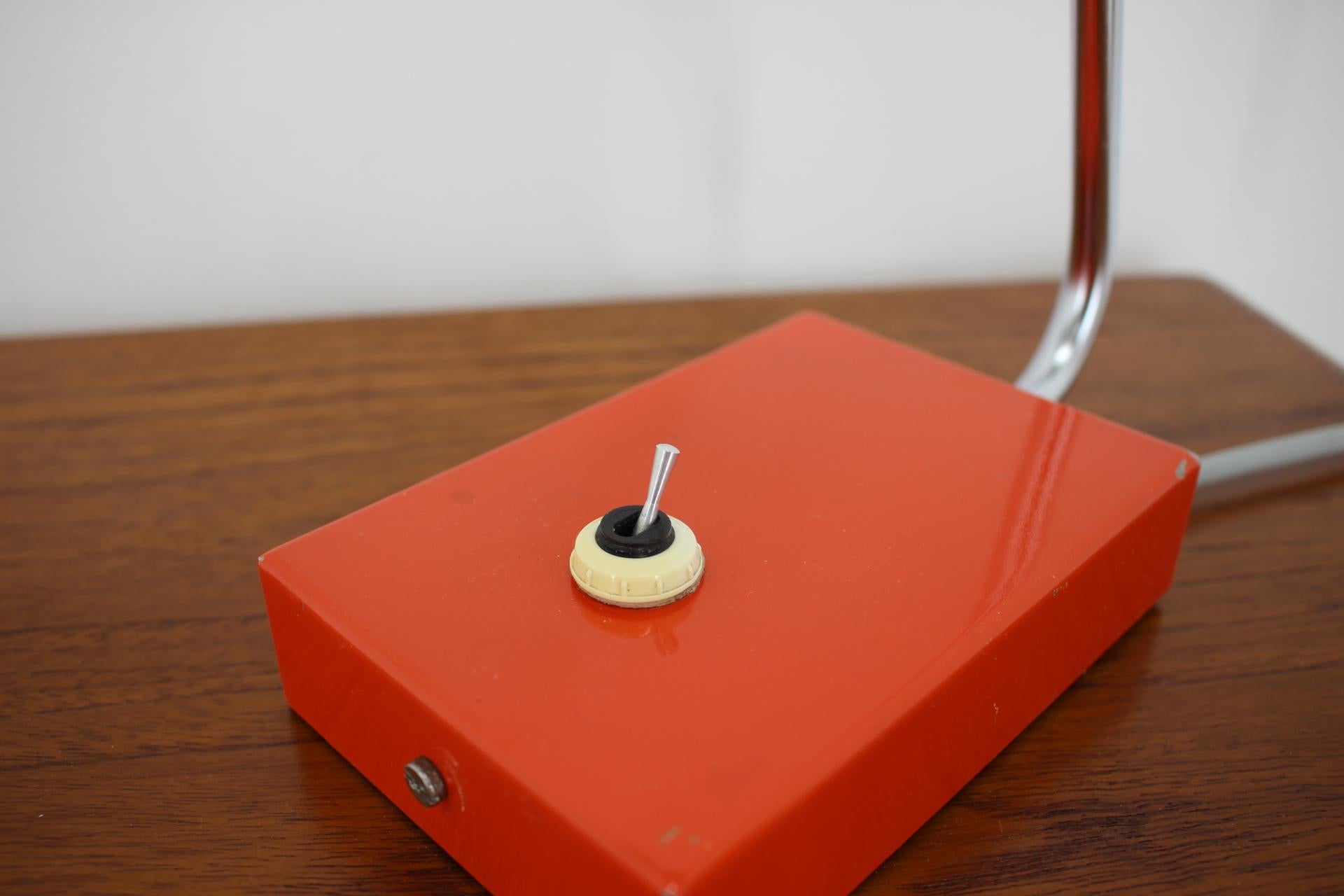 1960s Red Table Lamp by Lidokov, Czechoslovakia 1