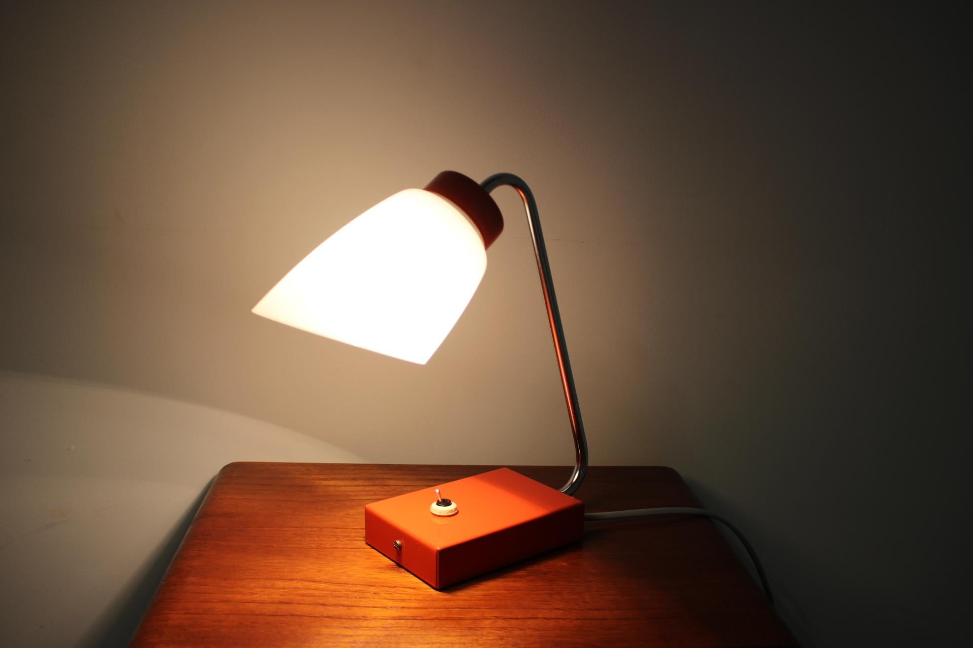 1960s Red Table Lamp by Lidokov, Czechoslovakia 2