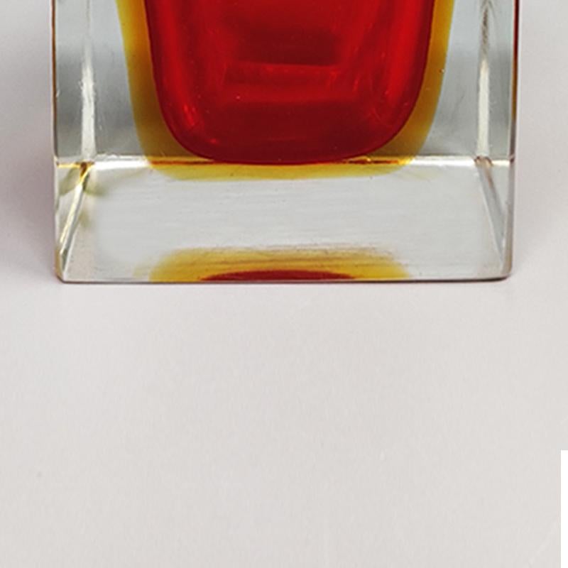 Murano Glass 1960s Red Table Lighter in Murano Sommerso Glass by Flavio Poli for Seguso